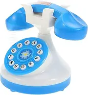 CHICAMPERA Retro Corded Landline Play Phone for Realistic Telephone Simulation Lightweight Educational Roleplay Phone Plastic Design for Interactive Learning Blue