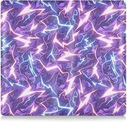 [Amooorous] Lightening Blue Nature Purple Leather Car insurance and registration card holder Wallet Accessories Case for Essential Document, Driver License, Cards