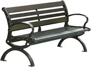 Outdoor Park Bench Outdoor Garden Chair, Cast Aluminium Patio Bench, Park Leisure Iron Seat Patio Garden Bench(Large)