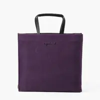 在飛比找momo購物網優惠-【agnes b.】Voyage 經典帆布手提肩背包(紫)