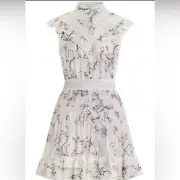 ZIMMERMANN PARADISO LILAC FLUTTER MINI DRESS