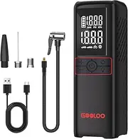 GOOLOO GT160 Tyre Inflator Portable Air Compressor, 160PSI Portable Tyre Inflator for Car, 7500mAh Cordless Air Pump with Digital Pressure Suitable for Cars, Bikes, Balls, Motorcycles