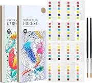 2 Pcs Pocket Watercolor Painting Book Coloring Books for Kids Ages 4-8 Watercolor Paint Bookmark Kit for Kids Watercolor Painting Book Pocket Watercolor Book to Paint Travel Pocket Watercolor Kit