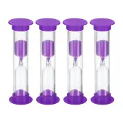 3 Minute Sand Timer, 4Pcs Small Sandy Clock, Count Down Sand Glass Purple