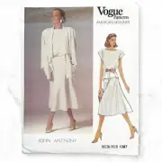 Vogue Pattern 1387 Vintage John Anthony Design Jacket Top Skirt Size 12 Uncut