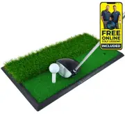 Dual-Turf Golf Hitting Mat By ME AND MY GOLF - Fairway & Rough Hitting Surfaces
