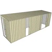 Build-a-Shed 1.5 x 6 x 2m Sliding Door Tunnel Shed With 3 Sliding Side Doors - Cream