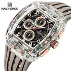 New NAVIFORCE Hot Men's Quartz Chronograph Watch, 5ATM Waterproof, Silicone Band
