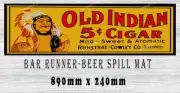 OLD INDIAN Aussie Beer Spill Mat (890mm X 240mm) Rubber Bar Runner Man Cave