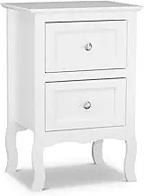 Bedside Table 2 Drawers Side Table Nightstand Bedroom MDF Painted Finish White