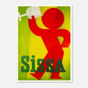 Galrie Charming Vintage Sissa Poster - Minimalist Artwork with Wine and Bold Colors, Poster Only, 70 x 100cm (28 x 40inch)