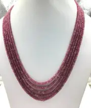 Natural Pink Tourmaline Faceted Beads Gemstone Necklace