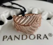 Authentic Pandora ROSE Light as a Feather Ring #180886CZ