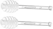 MOTHNUR 2 PCS Reusable Honey Stirring Sticks Efficient Honey Dipper for Mixing Melted Chocolate Kitchen Tool for Beverages
