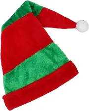 [FOMIYES] Green and Red Striped Santa Hat for Adults Elongated Xmas Party Prop Fun Holiday Accessory for Women and Men Cozy and Comfortable Costume Hat for Festive Gatherings