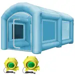 VEVOR Inflatable Spray Booth Tent 13 x 8 x 7FT Inflatable Paint Booth Tent Car Paint Booth Giant Workstation 210D Oxford Fabric With 2 High-Power Blow