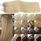 200 Strands Micro Loop Ring Bead Tip Hair 100% Remy Human Hair Extensions Thick