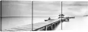 Large 3 Panels Black and White Peace Ocean Bridge Landscape Canvas Prints Modern