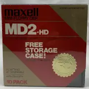 SEALED NOS Maxell Mini-Floppy Disk MD2-HD 10 Pack Double Aided High Density