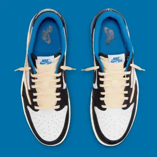 【NIKE 耐吉】休閒鞋 Air Jordan 1 Low Fragment Travis Scott 三方聯名 藤原浩 倒鉤 白藍 DM7866-140