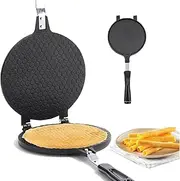 6.7 Inch Double Sided Egg Roll Pan, Waffle Cone Maker, Aluminum Alloy Egg Roll Ice Cream Cone Maker, Crispy Omelette Pancake Pan, Easy Kitchen Baking Cooking Tools with Heat-Insulation Handle