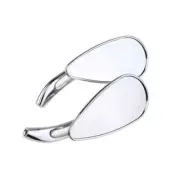 Chrome Rearview Mirrors with Skull Head for Harley-Davidson Fatboy FLSTF