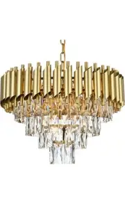 Modern Round Crystal Chandelier Lights, 5 Tiers Luxury Pendant Ceiling
