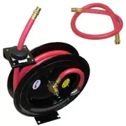 1/2" x 25 Ft. Feet Retractable Rubber Air Hose Reel 300 PSI