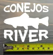 Conejos River Sticker Decal Fly Fishing Colorado Trout Abel Ross Reels Scott