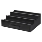 Black Cologne Perfume Organizer For Men - 3 Tier Perfume Display Stand W/ Drawer