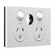 Clipsal Saturn Zen Double Powerpoint with Extra Switch Less Mech Zen White 10 Amp 250V - Z4025XUA-ZW