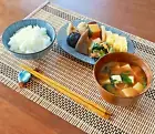 Japanese Dinnerware Minimal Set for One JP Food SendanTokusa 6 Piece Set Blue