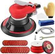 5inch/6inch Random Orbital Air Palm Sander Air Random Orbital Sander Vacuum 6" 150mm Pad Hand Power Tool Polisher Grinding Sanding Tools for Auto Body Pneumatic Hose