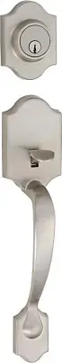 Amazon basics Handleset with Tulip Knob - Single Cylinder - Stain Nickel