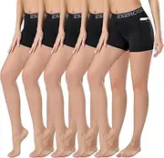 ATTIQOZI 3'' Womens Volleyball Shorts 5 Pack Spandex Shorts Women with Pocket,Compression Shorts for Women Workout Running'