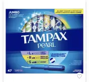 Tampax Pearl Tampons Trio Pk LeakGuard Braid 47 Light/Regular-Super Dented Box