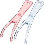2pcs Dental Floss Holder Handle Reusable Floss Handle Replacement Reach Flosser Refill Heads Dental Back Teeth Floss Picks Flossing Threaders Sticks /1222