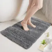 Grey Bathroom Rugs - Small Bathroom Mat, Extra Soft Plush Bathroom Rugs, Non