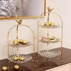 Luxury Cake Stand 3 Tier Serving Tray Snack Display Tray Decor Display Plate