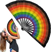 [Generic] Large Folding Hand Fan - 13 Inch Big Popping Folding Hand Fans - Handheld Cooler Kung Fu Craft, Home Decoration, Dancing Supplies For Party Favors