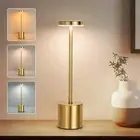 Rechargeable Touch Metal Table Lamp Three Colors Bedside Touch LED Night Light