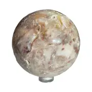 Pink Jasper Druzy Sphere - Stand Included - B