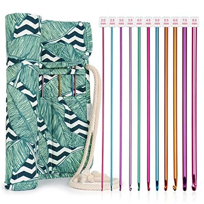 Tunisian Crochet Hooks, 11pcs Aluminum Crochet Hooks B-L Afghan Long Crochet