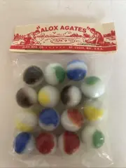 VTG 15 Alox Agates Glass Marbles NEW