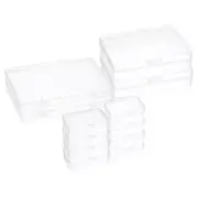 Mixed Sizes Clear Storage Box with Hinged Lid, 12PackOrganizer Container
