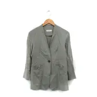 在飛比找蝦皮購物優惠-RIER Simple夾克外套透明 灰色 無領 亞麻布 日本