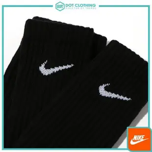 NIKE COTTON CREW 襪子 小LOGO 長襪 單雙 白 黑 小腿襪 DOT聚點