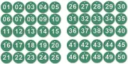 50Pcs Engraved Number Discs, 1 - 100 Circular Plastic Number Table Tags for Wedd