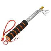 Telescopic Handheld Flagpoles 2M Sponge Handle Pole W Clips 10 Sections Orange