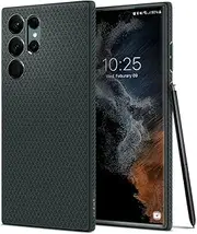 SPIGEN Liquid Air Case Designed for Samsung Galaxy S22 Ultra (2022) Soft TPU Armor Slim Cover - Abyss Green